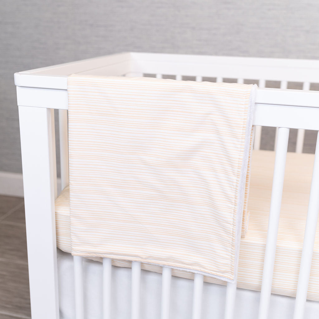 Tangerine Tiger - Classic Nursery Bedding Set - Ivory with Tangerine Lines - Olli+Lime
